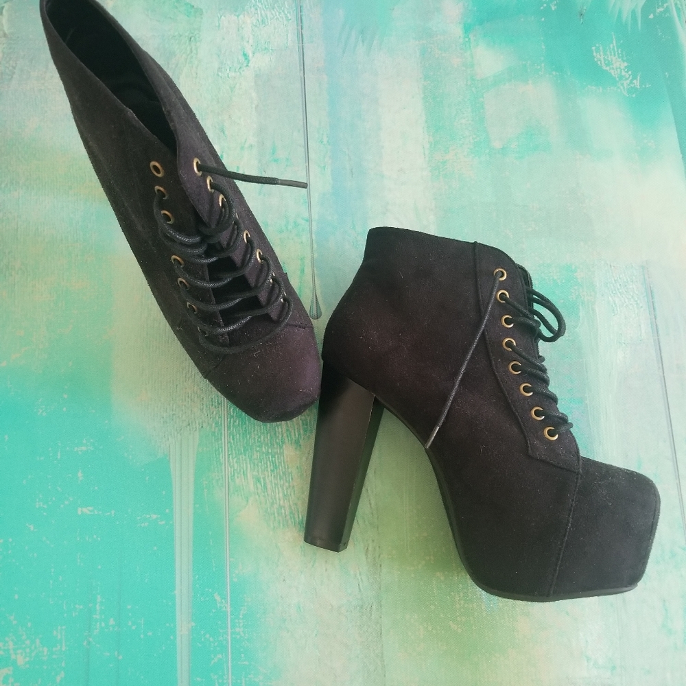 Black platform heels